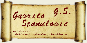 Gavrilo Stanulović vizit kartica